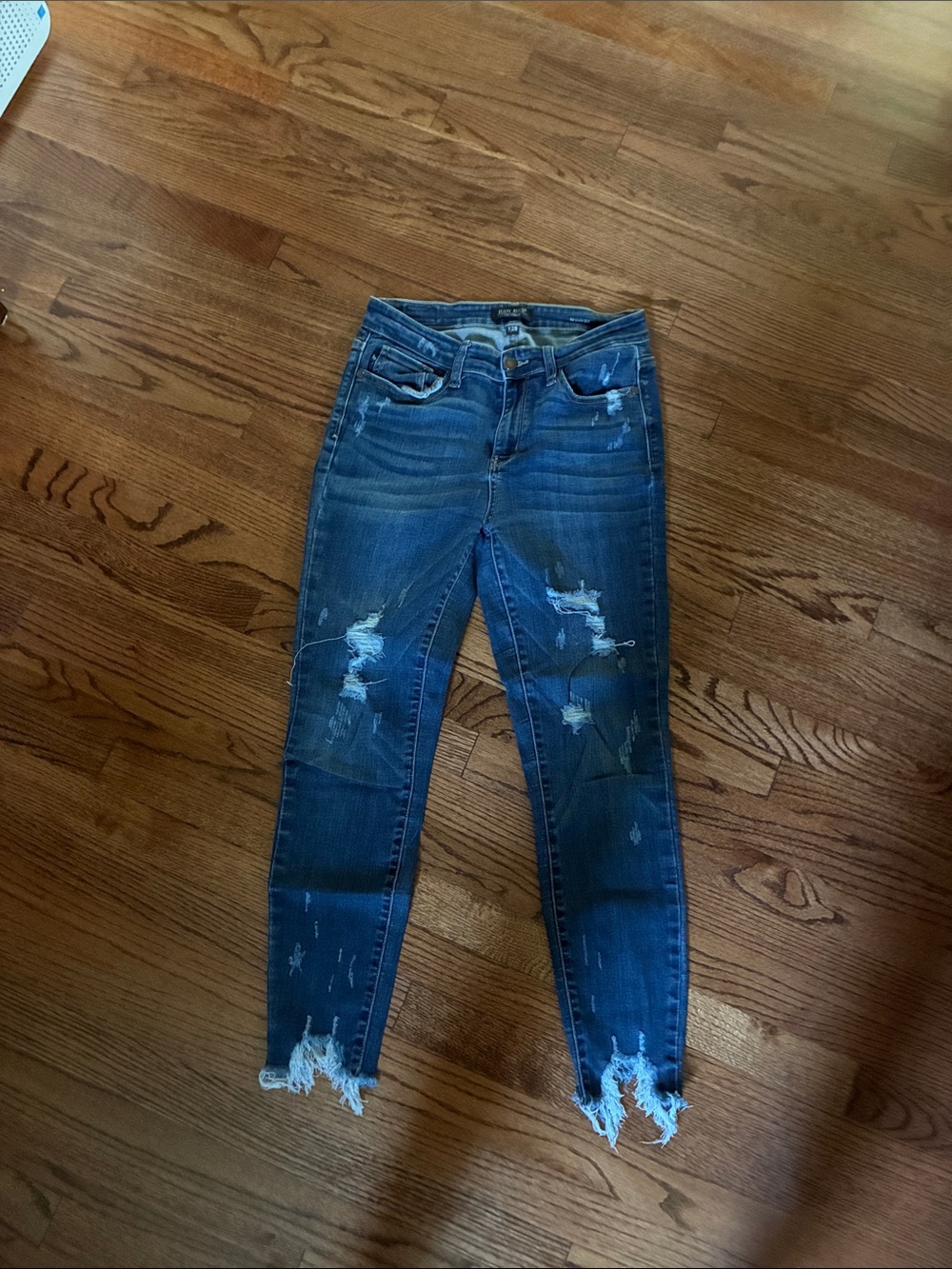 Judy Blue Dark Blue Distressed Skinny Jeans